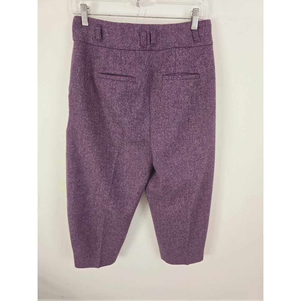 J. Crew Parke Wool Purple Herringbone Womens 2 Pc Suit Set Blazer Pants 6 S - Picture 7 of 12